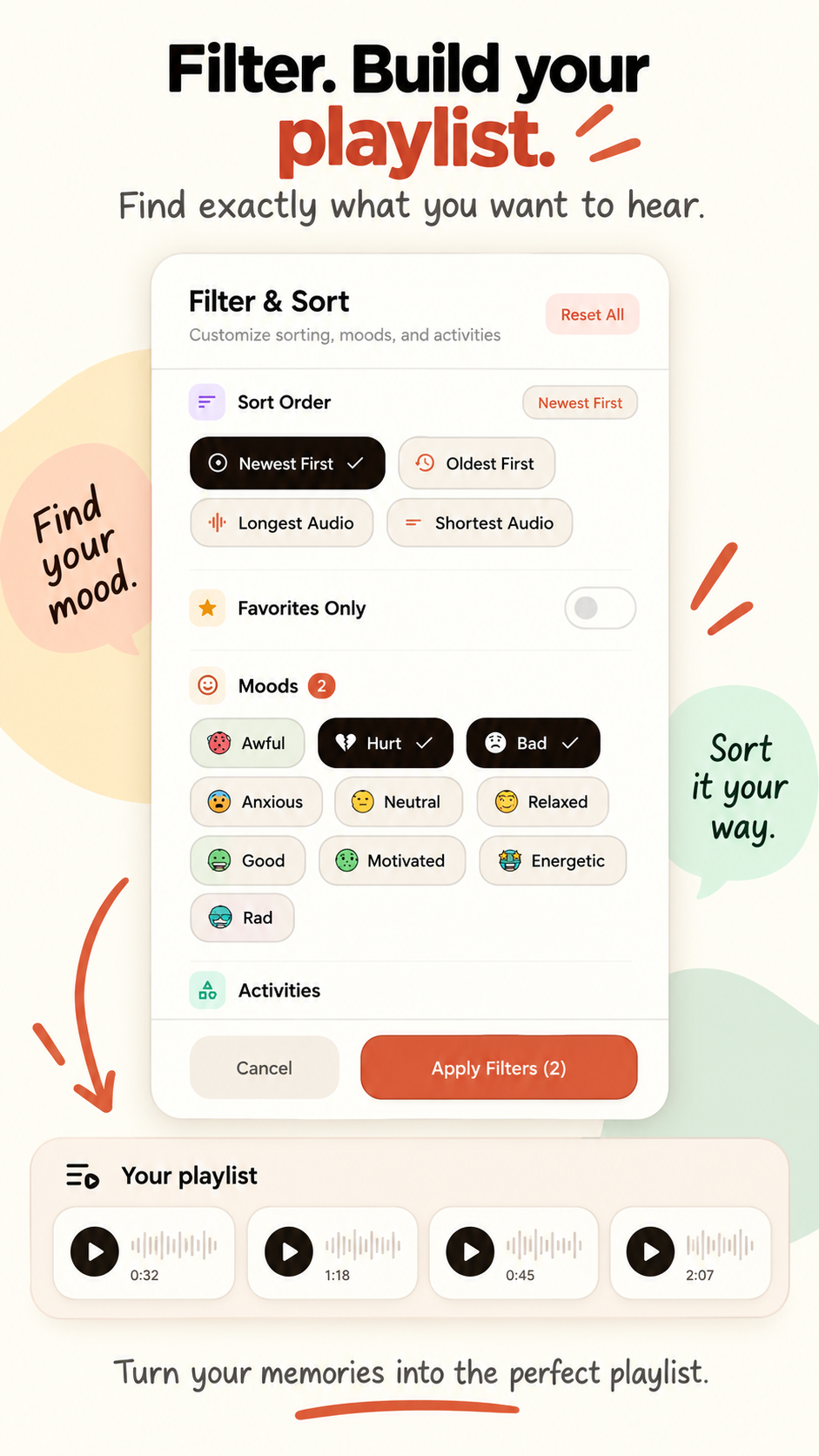 VoiceDiary Intelligent Filters, Tags, and Fast Search