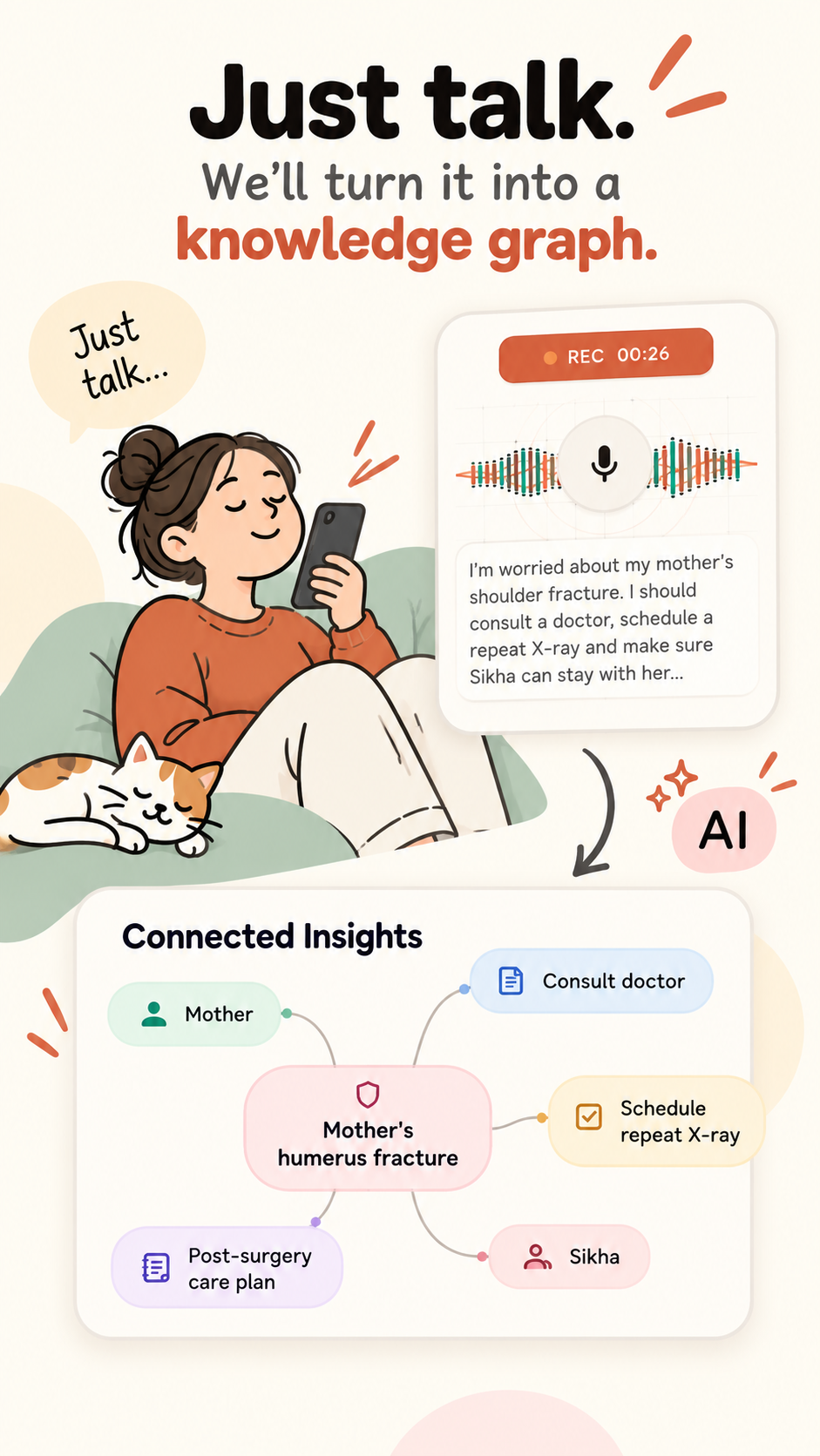 VoiceDiary Interactive AI Knowledge Graph Visualizer